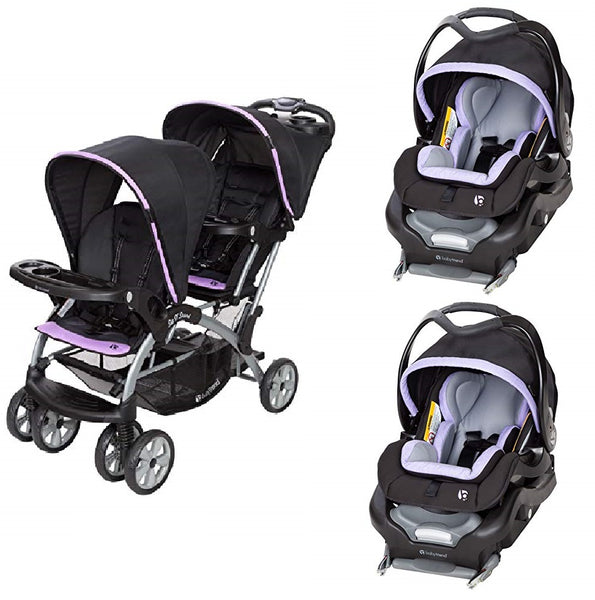 purple double stroller