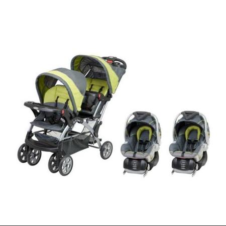 double stroller travel system with 2 car seats