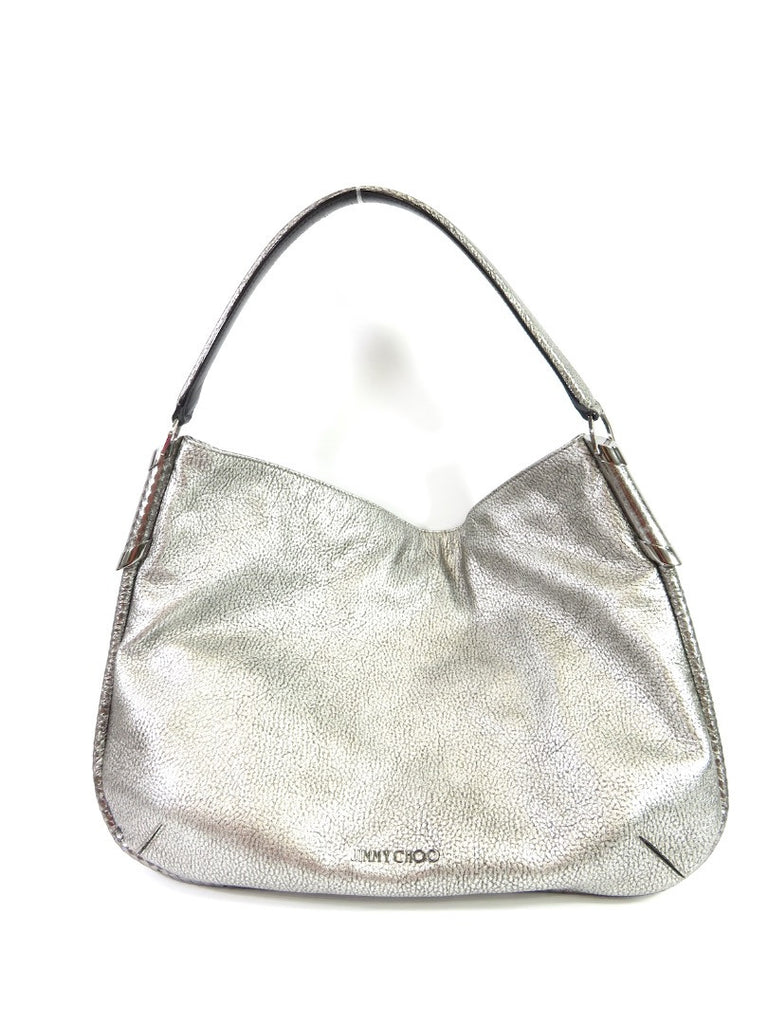 silver leather hobo bag