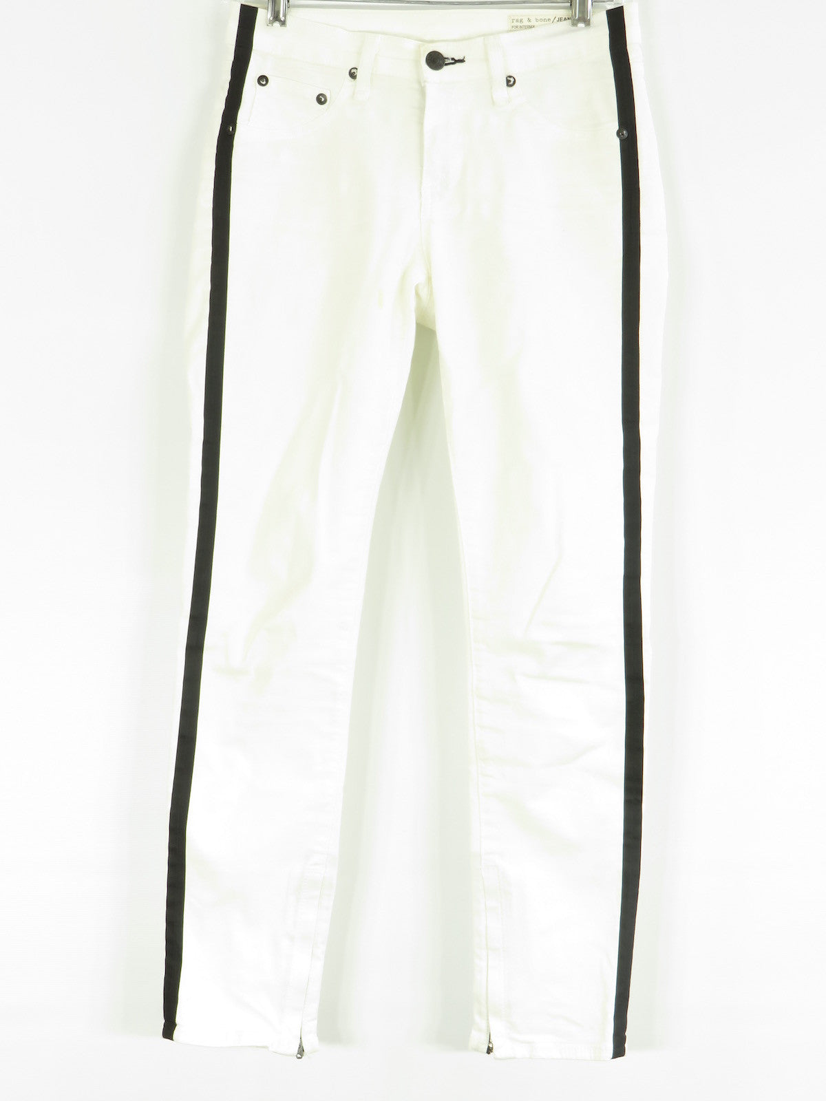 womens white tuxedo pants with black stripe