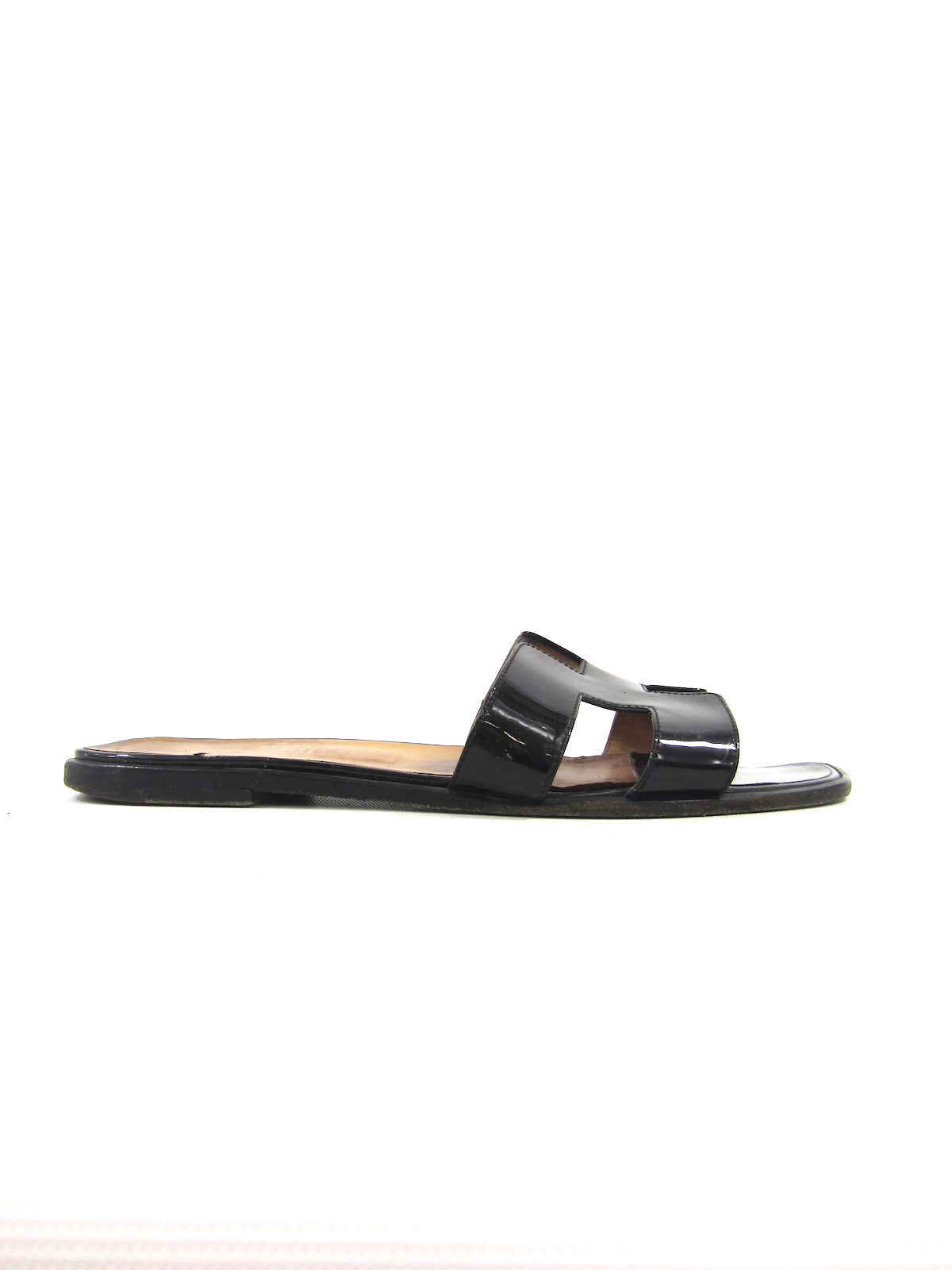 black leather slides womens