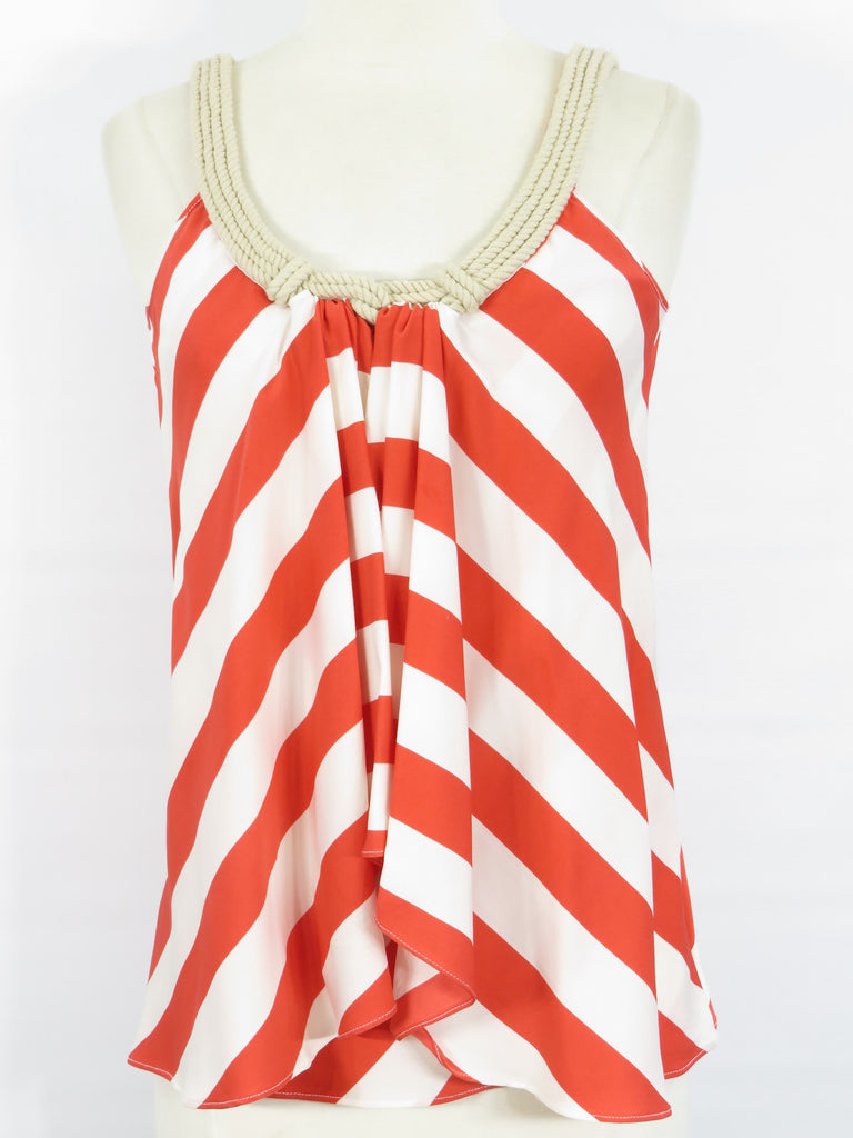 red and white striped halter top