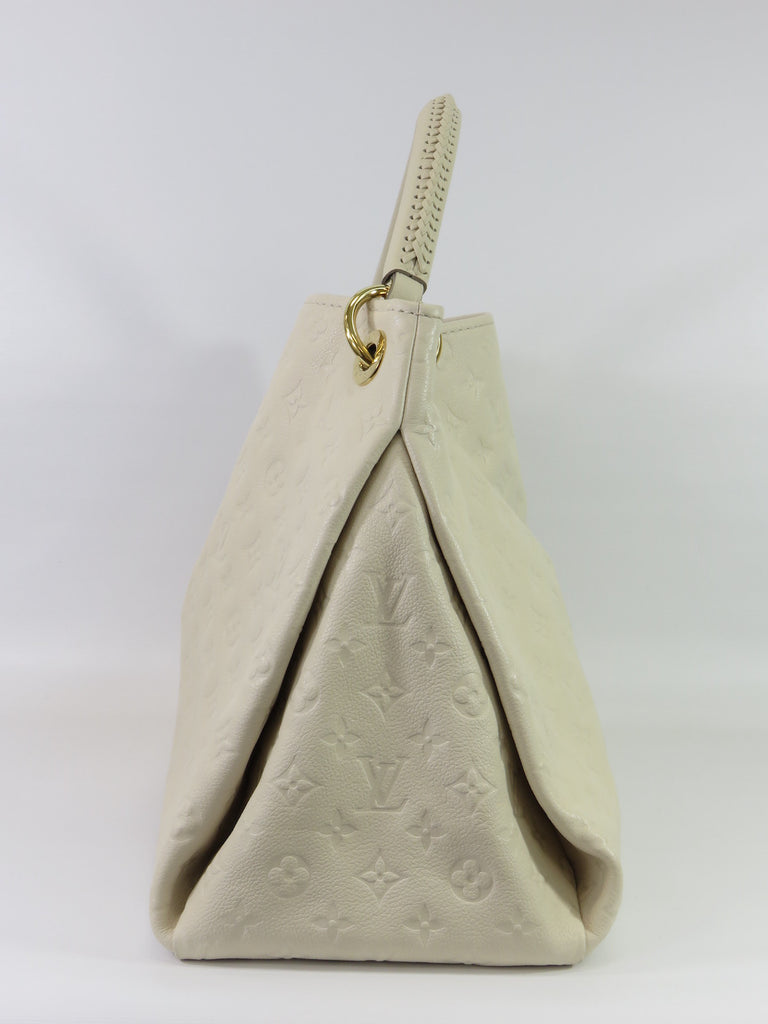 LOUIS VUITTON Women Off White Monogram Empreinte Leather Artsy Bag Purse