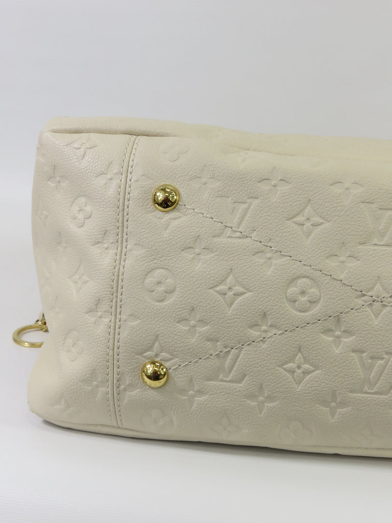 LOUIS VUITTON Women Off White Monogram Empreinte Leather Artsy Bag Purse