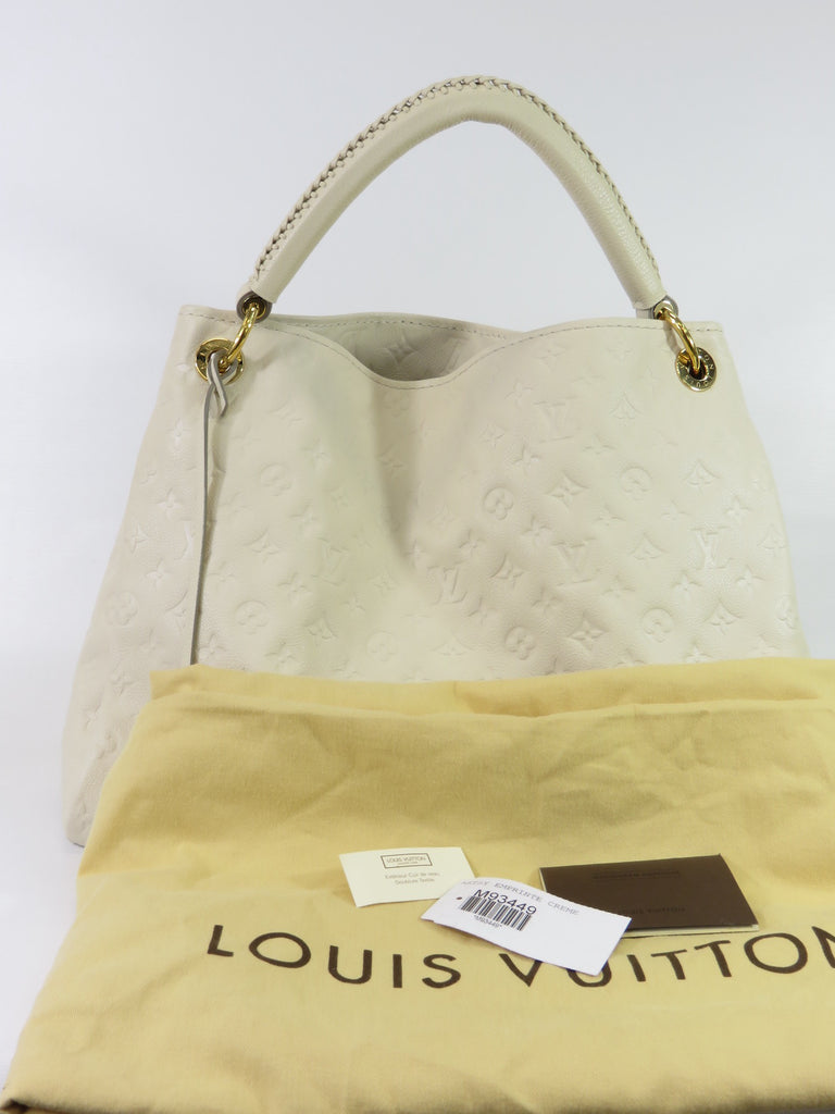 LOUIS VUITTON Women Off White Monogram Empreinte Leather Artsy Bag Purse