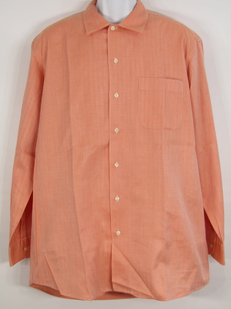 peach polo button down