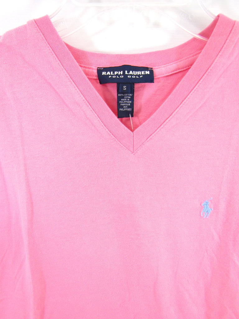 pink polo v neck t shirt