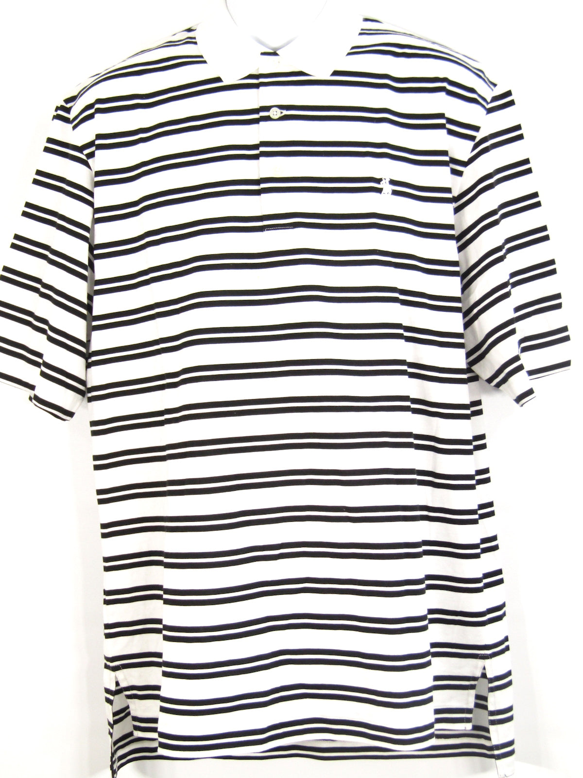 ralph lauren black and white striped polo shirt