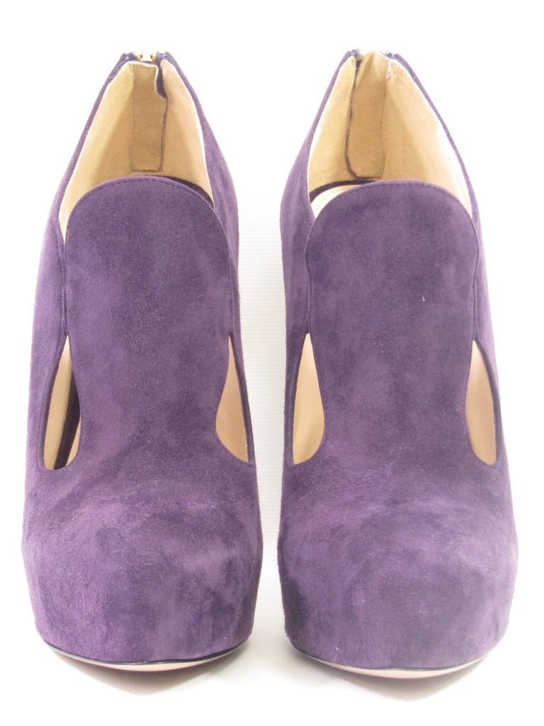 purple suede ankle boots