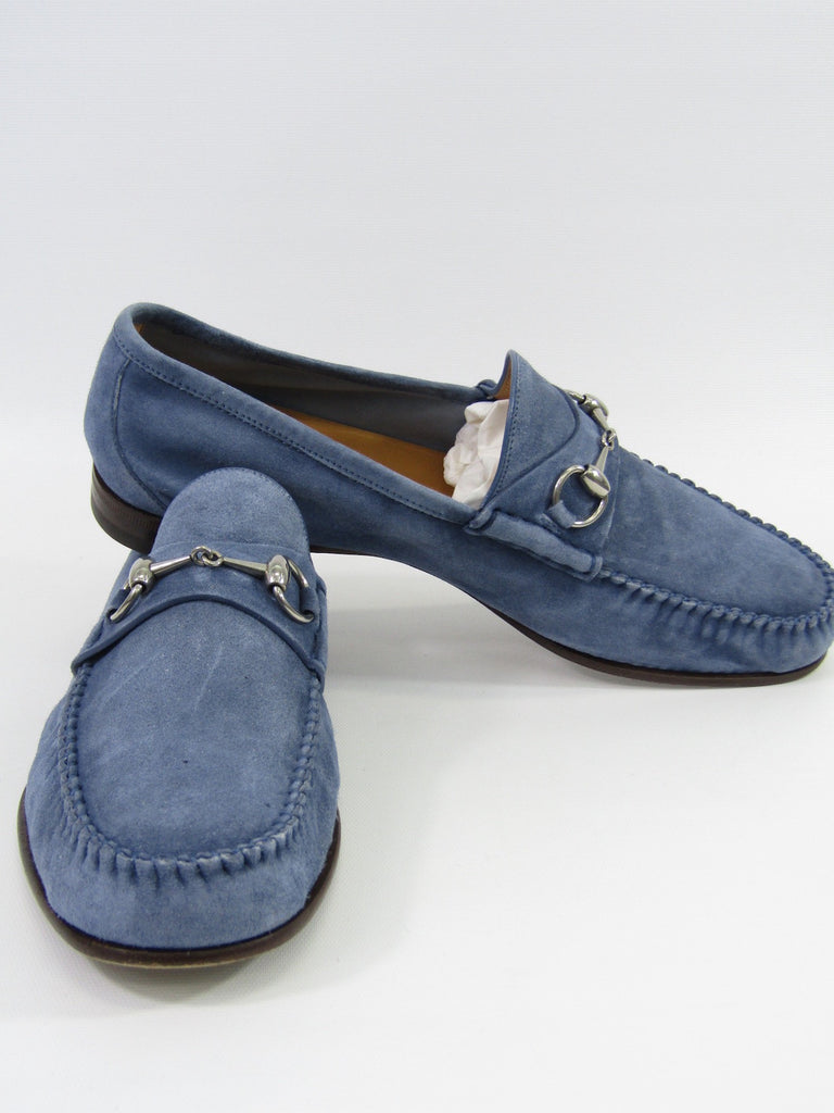 mens blue suede gucci loafers