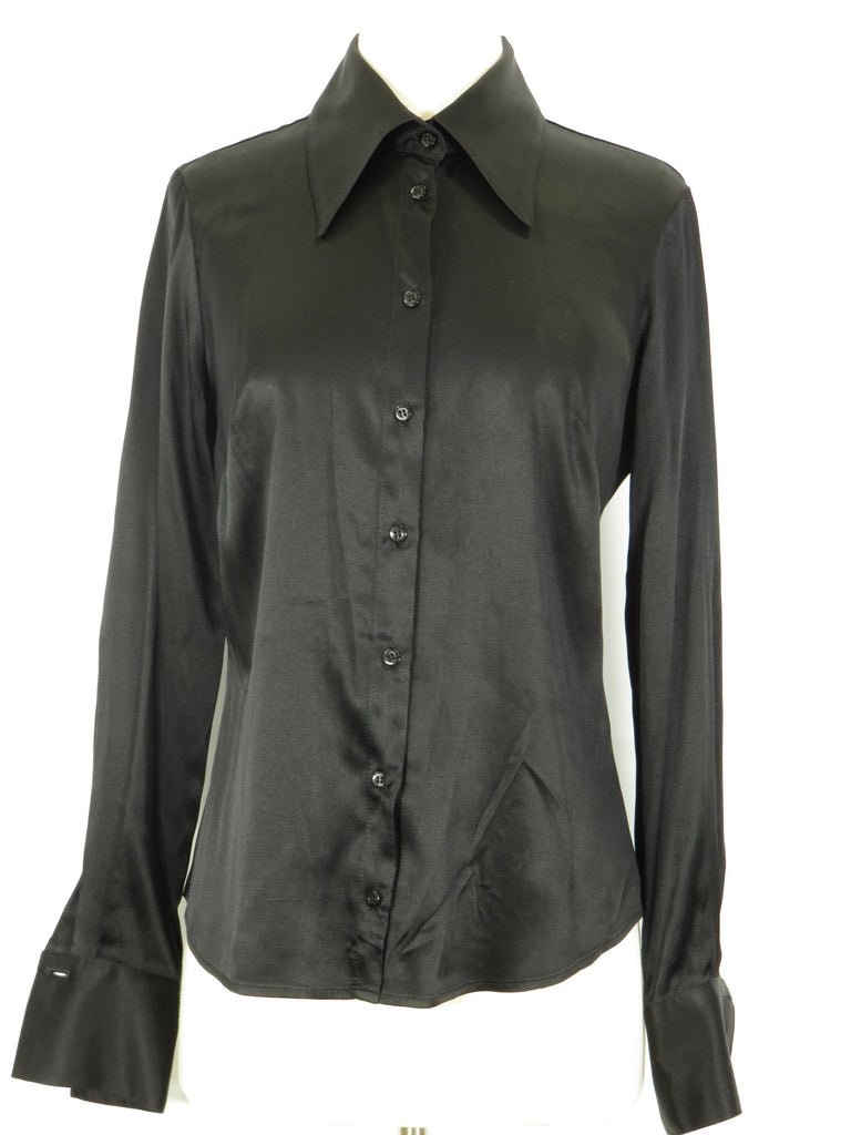 black silk dress shirt womens