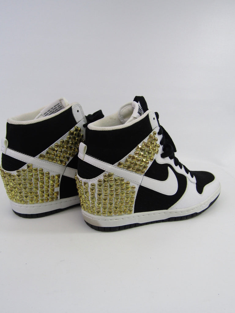 black and gold wedge sneakers