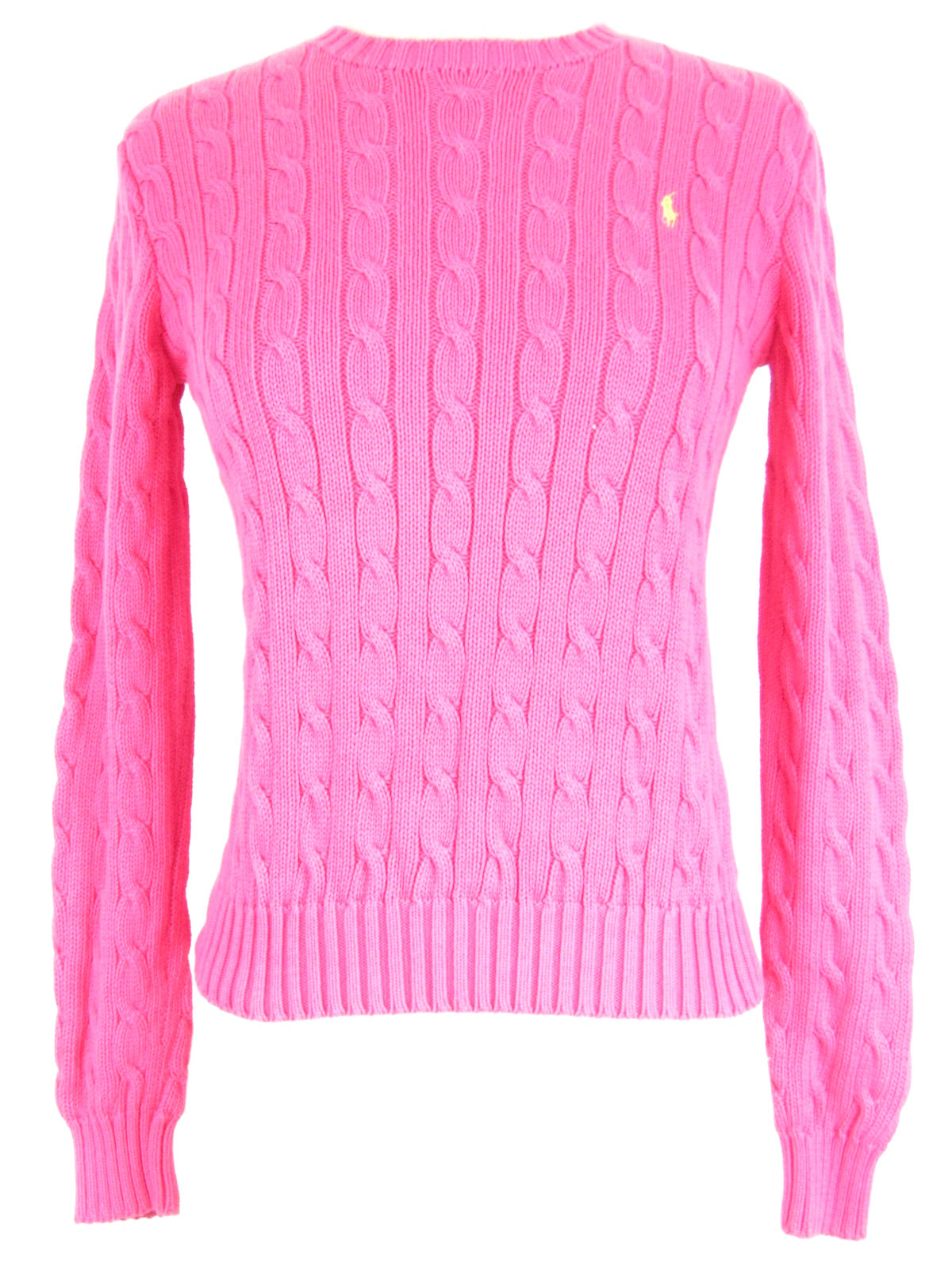 ralph lauren pink cable knit sweater