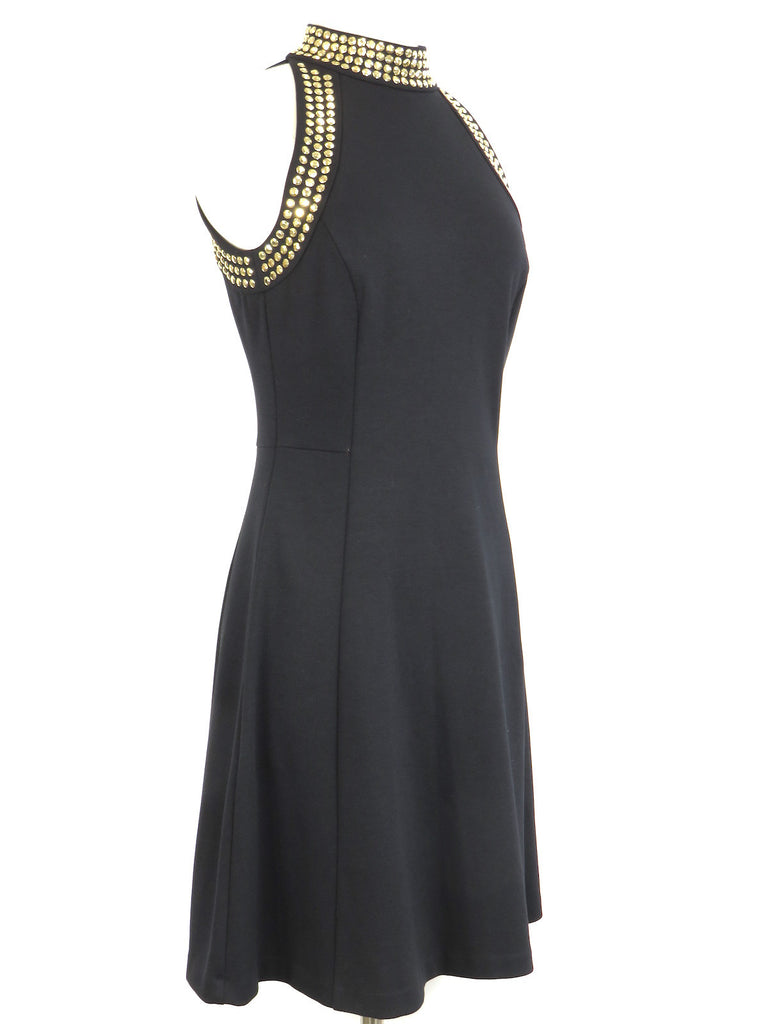 michael kors black dress gold studs