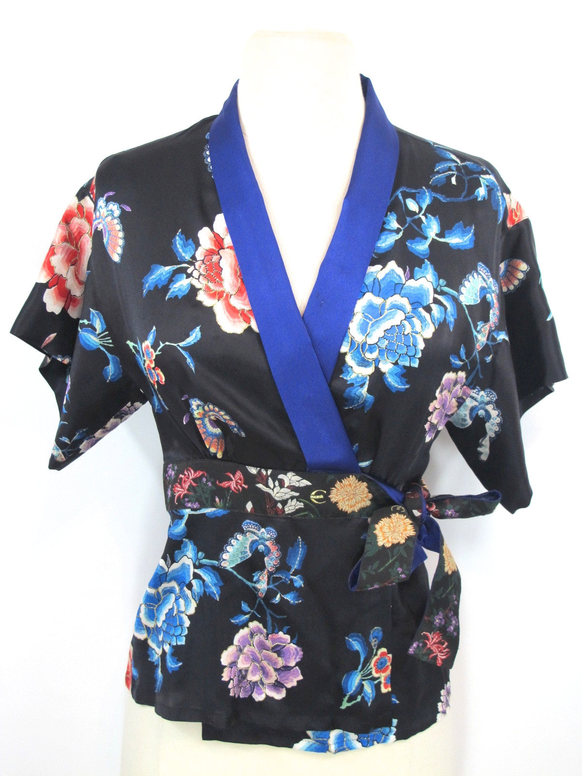 black kimono wrap top
