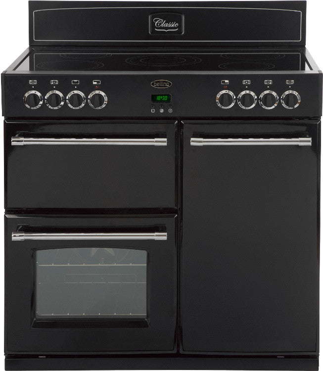 BELLING Country Range 90E Electric Ceramic Range Cooker Black 444443