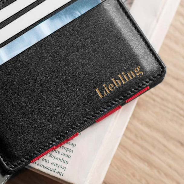 Jaimie Jacobs Geldbörse personalisiert, Gravur, Initialen, Monogramm / wallet with engraving, personalization, customization, initials, monogram