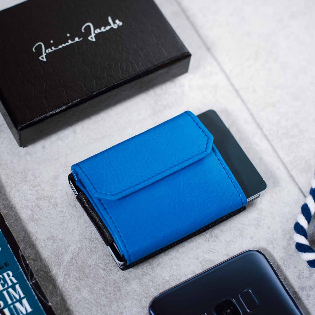 Jaimie Jacobs wallet Mini Wallet Nano Boy Pocket vegan blau