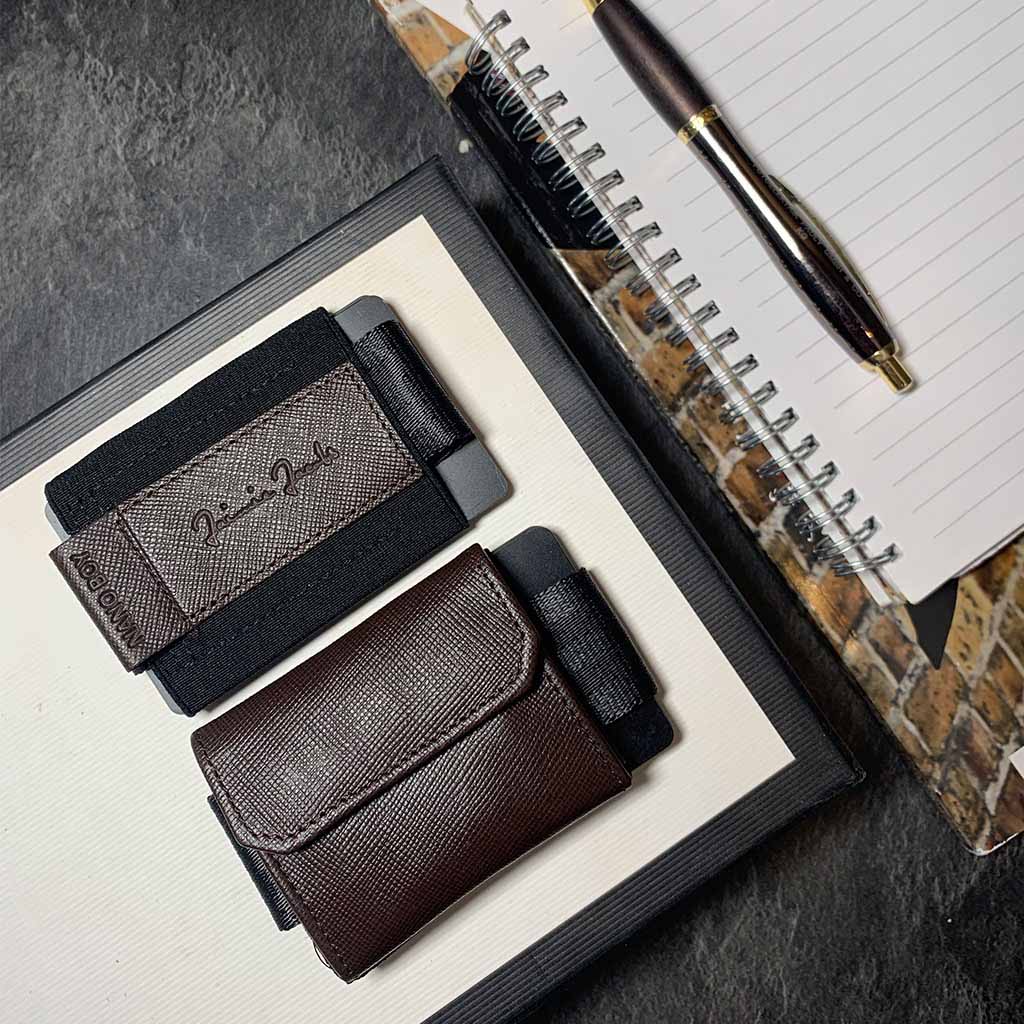 Jaimie Jacobs wallet Mini Wallet Nano Boy Pocket saffiano dunkelbraun