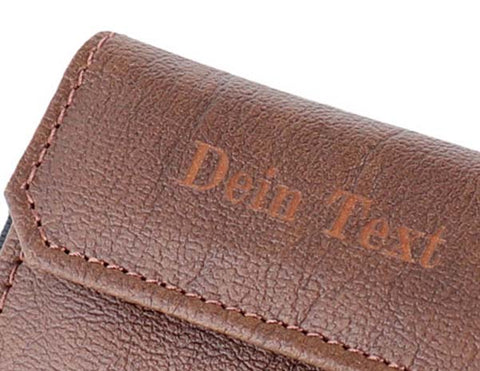 Jaimie Jacobs Mini Wallet Nano Boy Pocket vegan braun mit Gravur / vegan brown with engraving