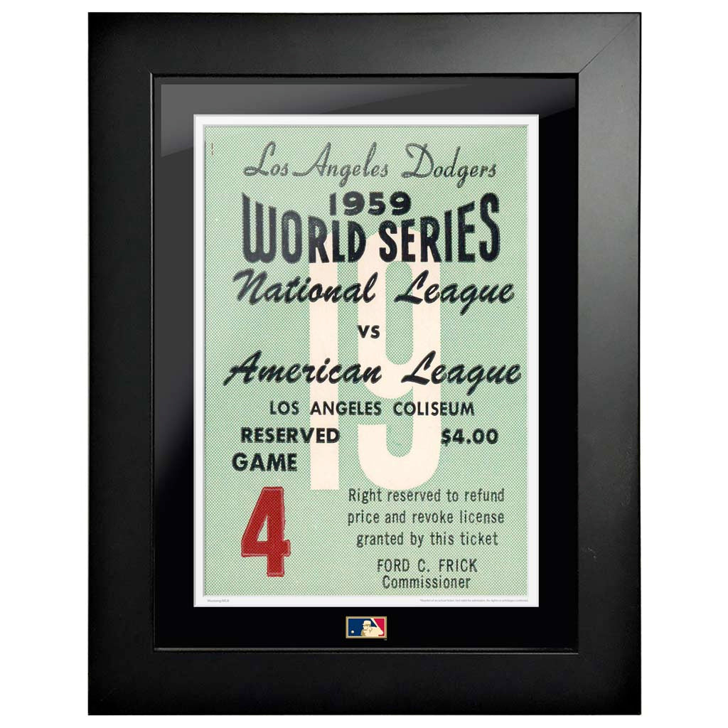 12x16 World Series Ticket Framed Los Angeles Dodgers 1959 G4L