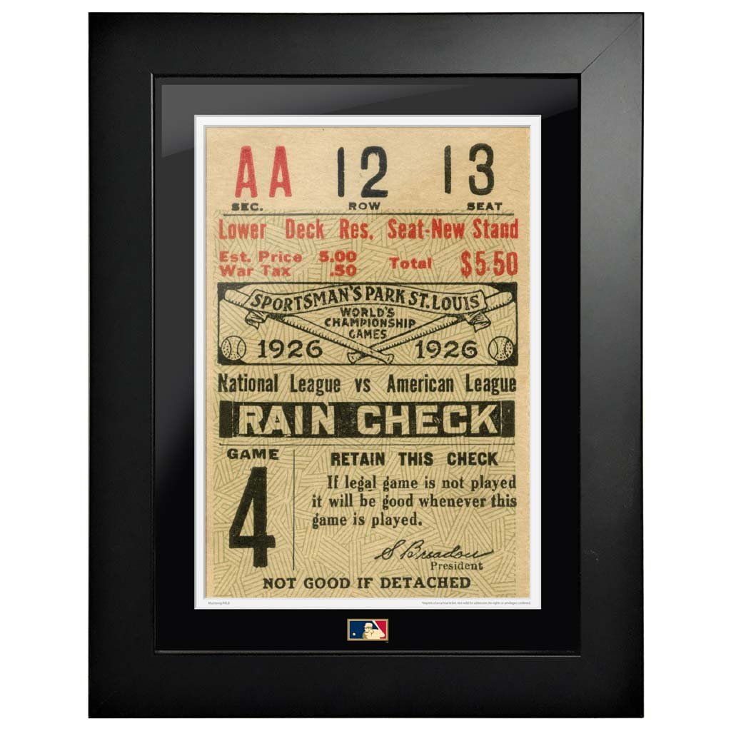 12x16 World Series Ticket Framed St. Louis Cardinals 1926 G4R