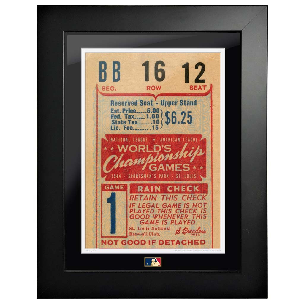 12x16 World Series Ticket Framed St. Louis Cardinals 1944 G1R