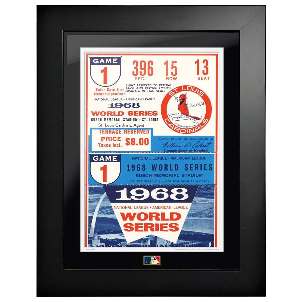 12x16 World Series Ticket Framed St. Louis Cardinals 1967 G1R