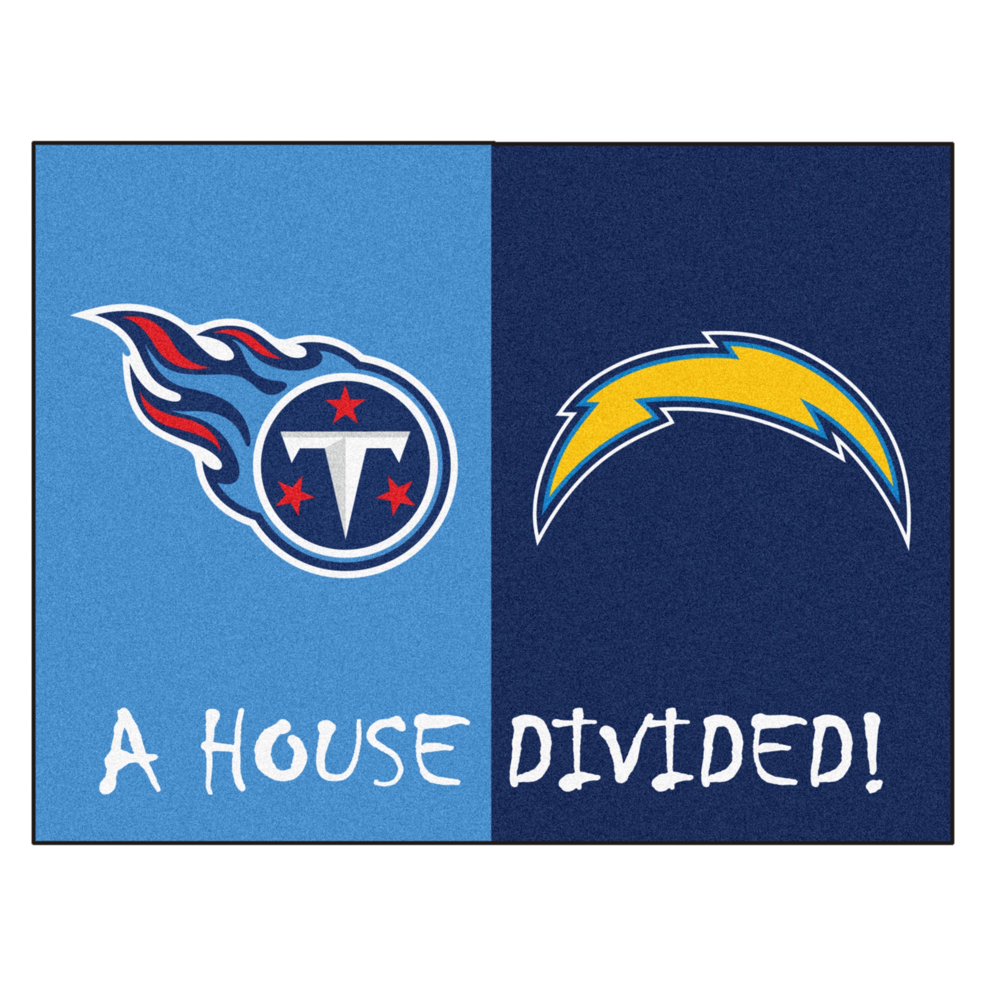 NFL House Divided - Chargers / Titans House Divided Mat