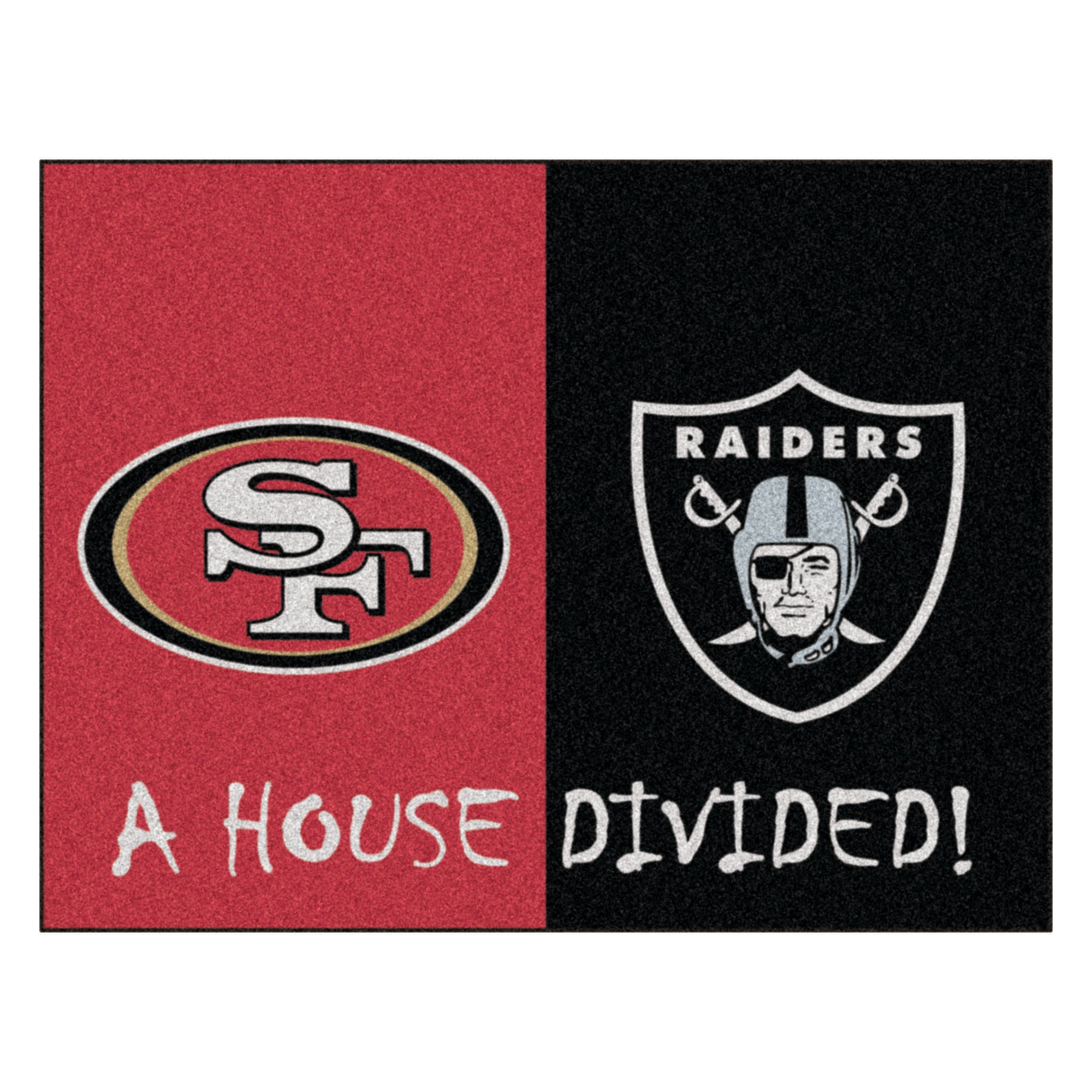 NFL House Divided - 49ers / Raiders House Divided Mat