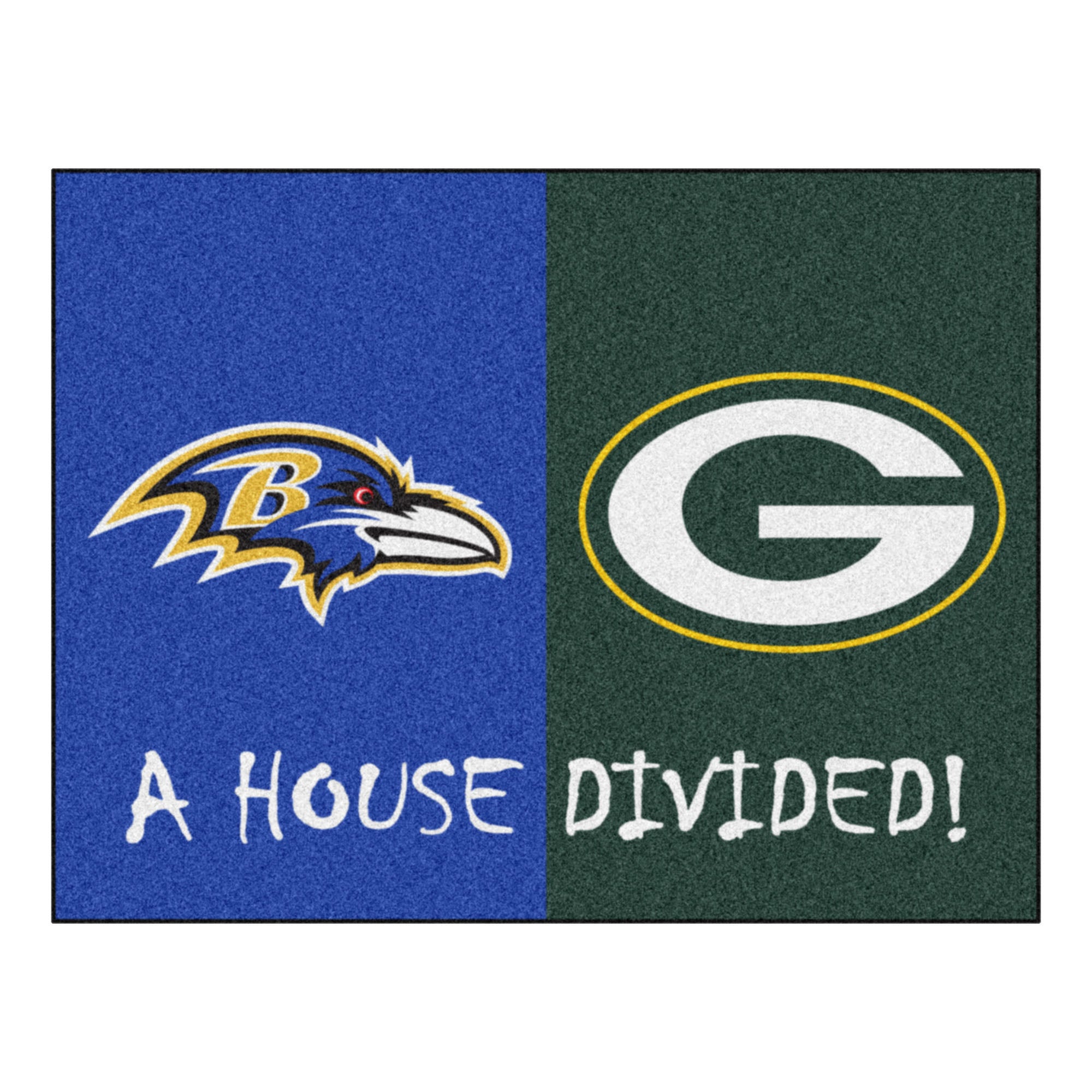 NFL House Divided - Ravens / Packers House Divided Mat