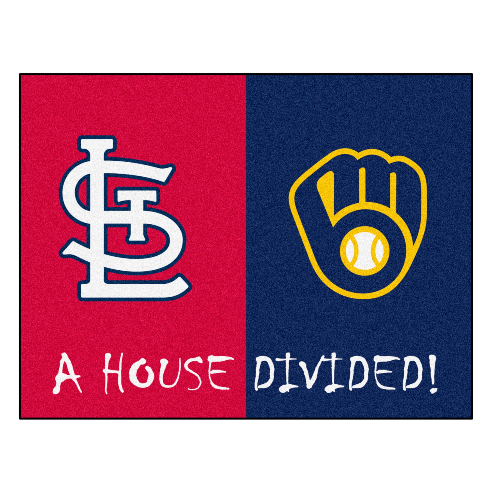 MLB House Divided - Cardinals / Brewers House Divided Mat