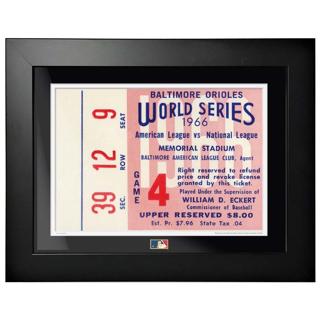 12x16 World Series Ticket Framed Baltimore Orioles 1966 G4L