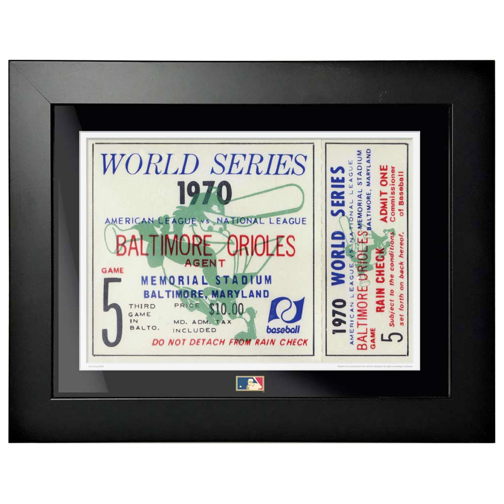 12x16 World Series Ticket Framed Baltimore Orioles 1970 G5C