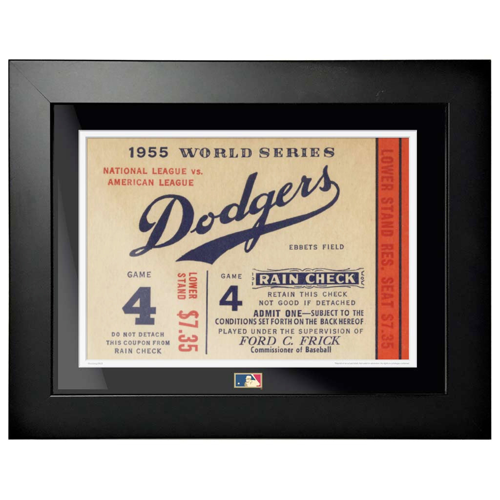 12x16 World Series Ticket Framed Brooklyn Dodgers 1955 G4R