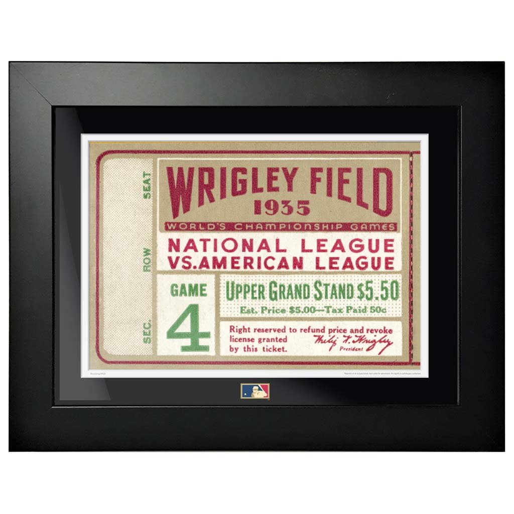 12x16 World Series Ticket Framed Chicago Cubs 1935 G4L