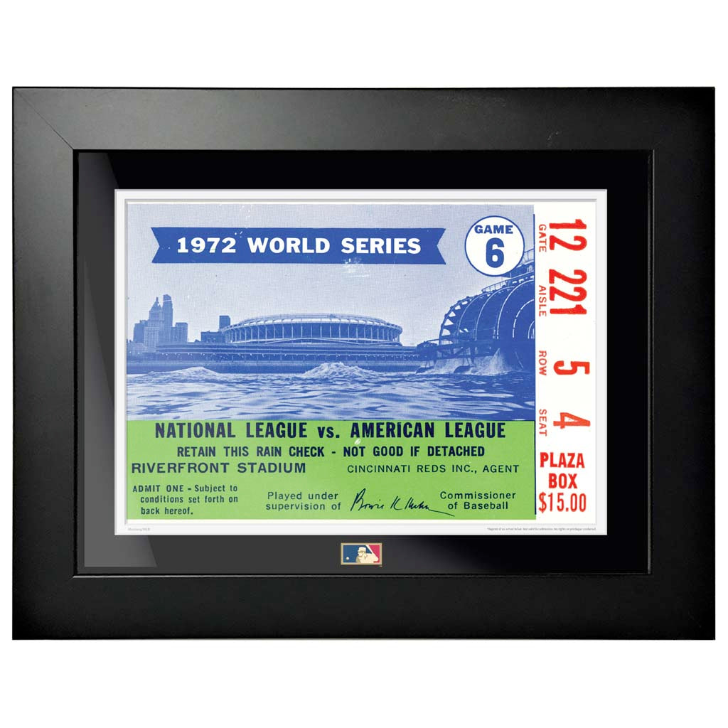 12x16 World Series Ticket Framed Cincinnati Reds 1972 G6R