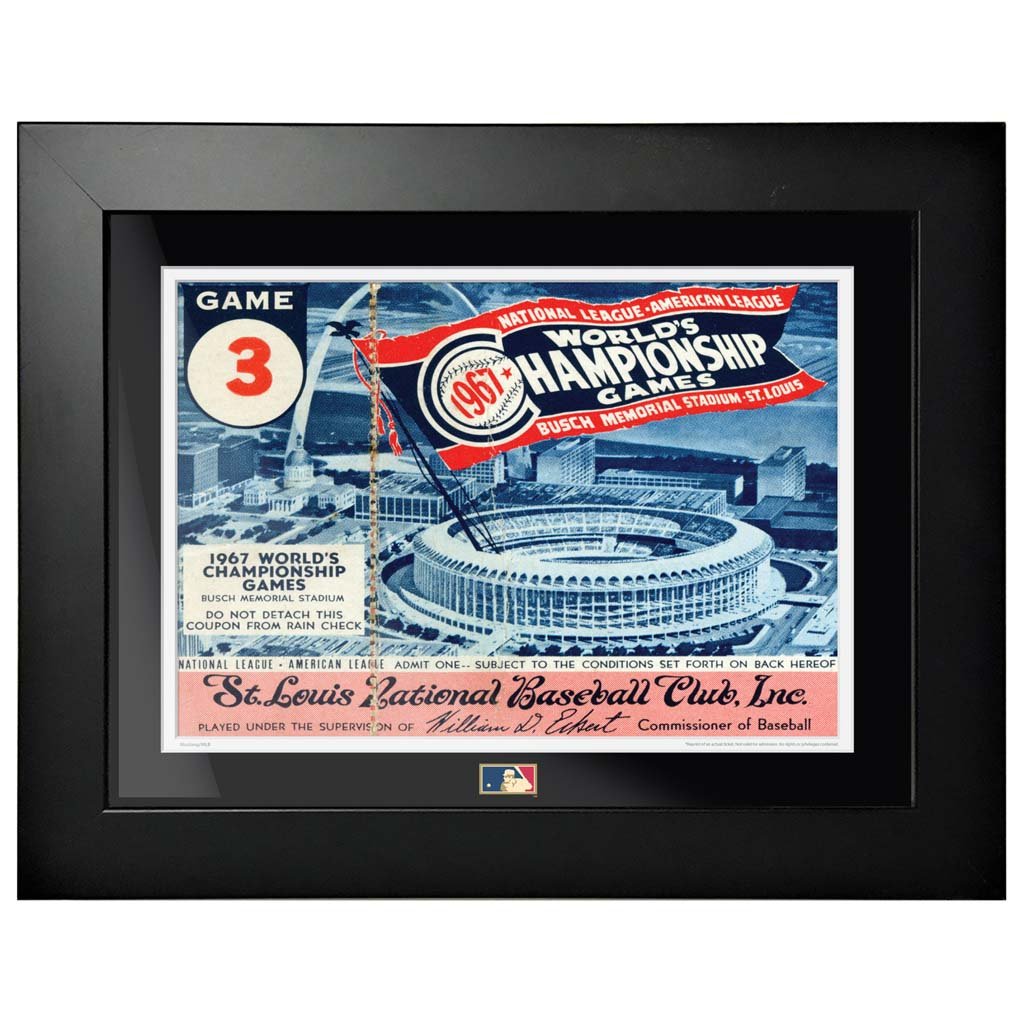 12x16 World Series Ticket Framed St. Louis Cardinals 1967 G3R