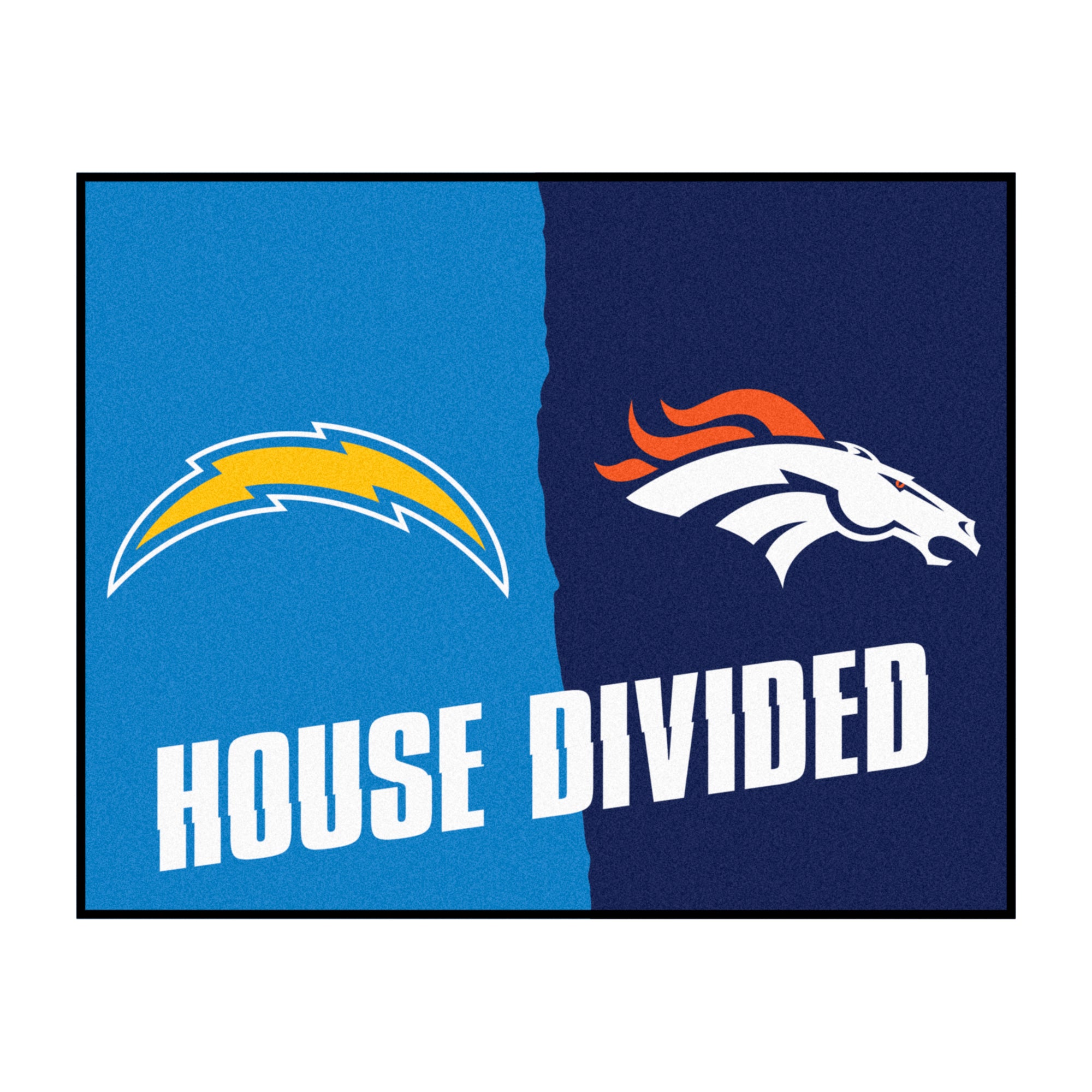 NFL House Divided - Chargers / Broncos House Divided Mat