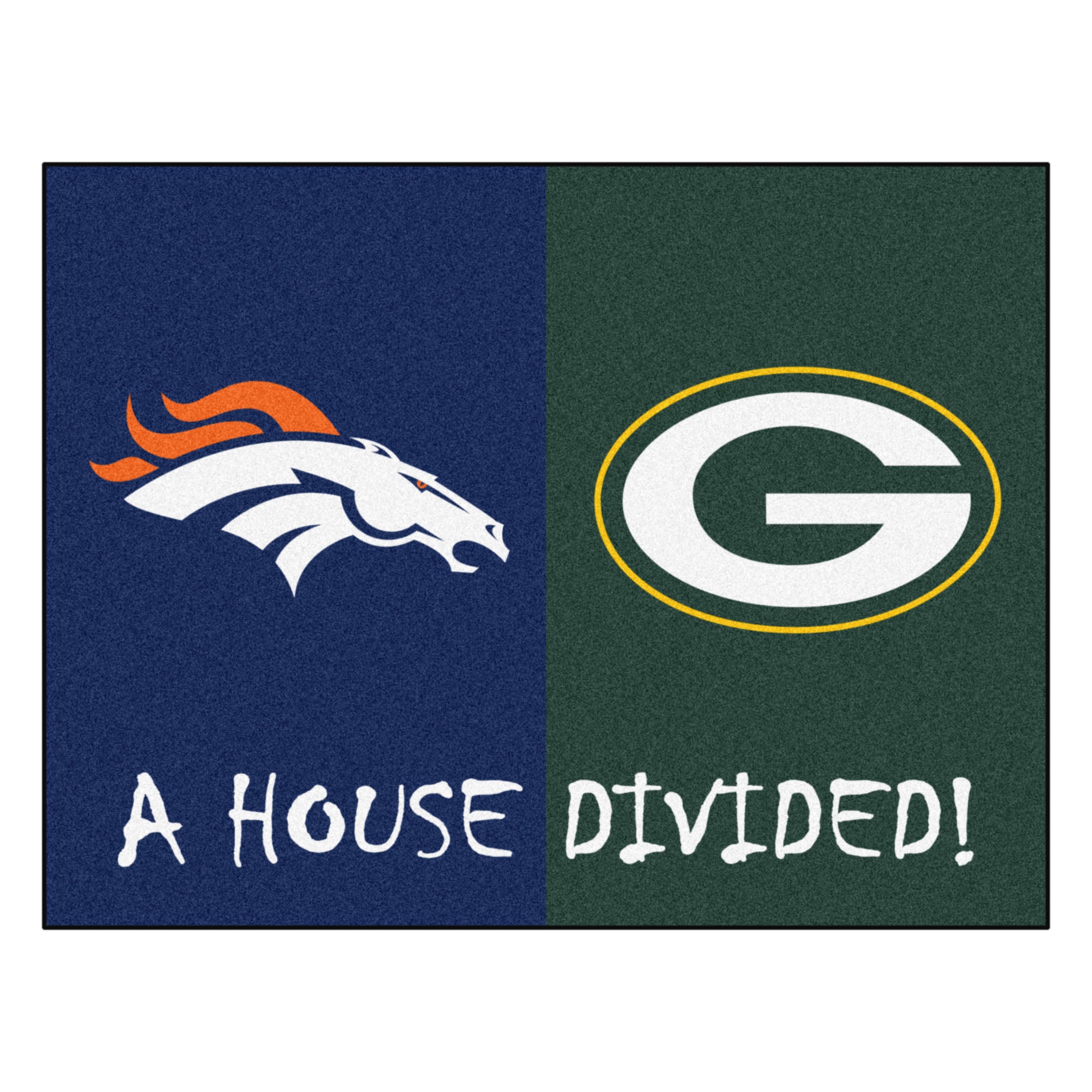 NFL House Divided - Broncos / Packers House Divided Mat