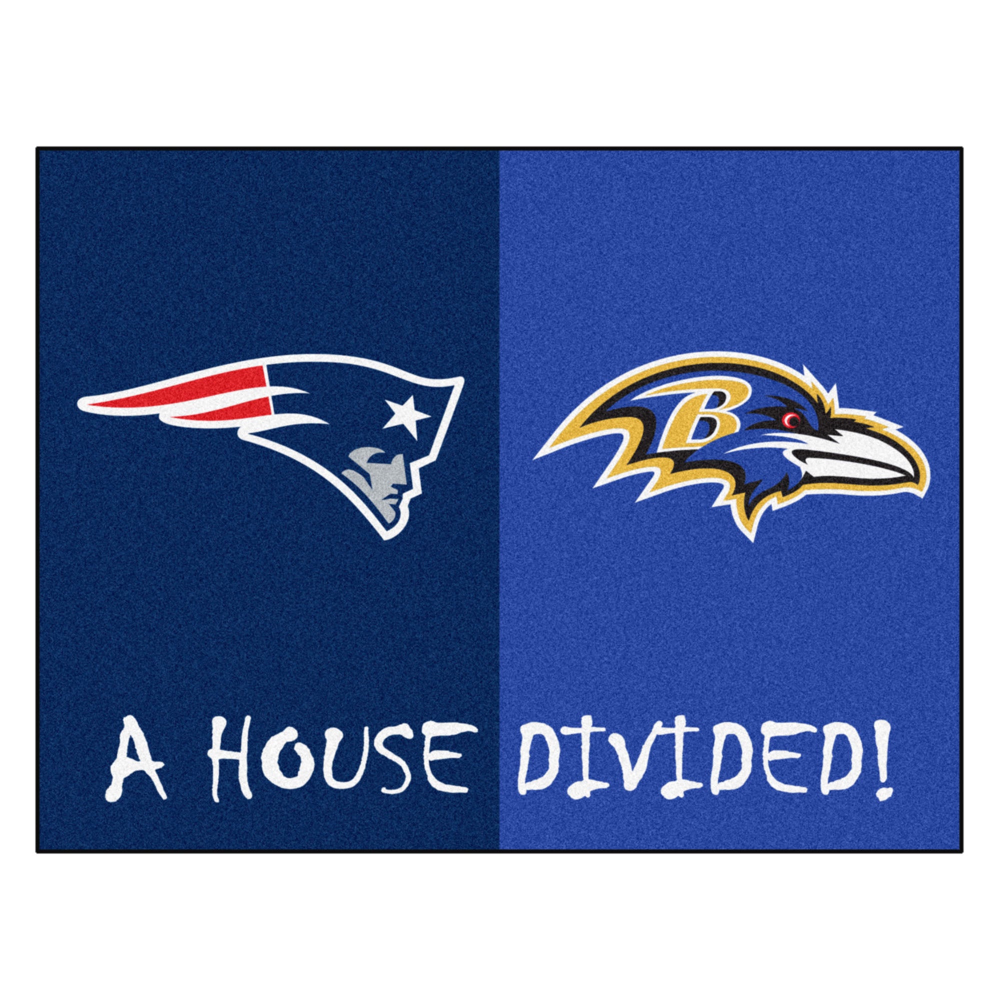 NFL House Divided - Patriots / Ravens House Divided Mat