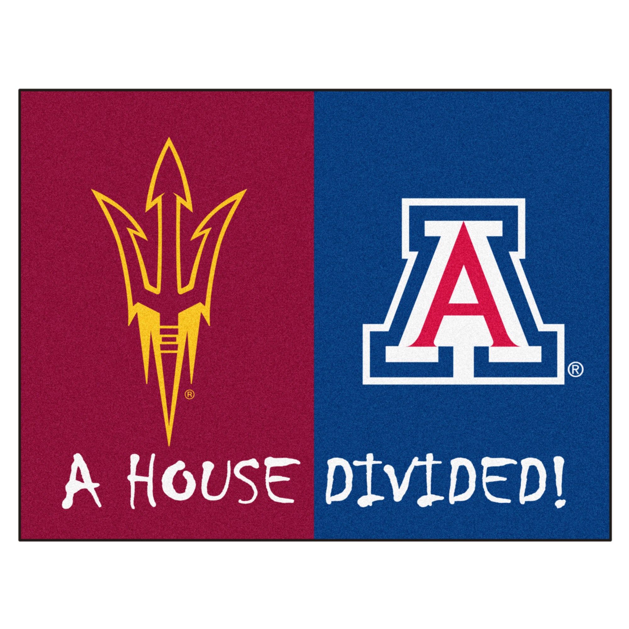 Fanmat - House divided - arizona state / arizona house divided mat