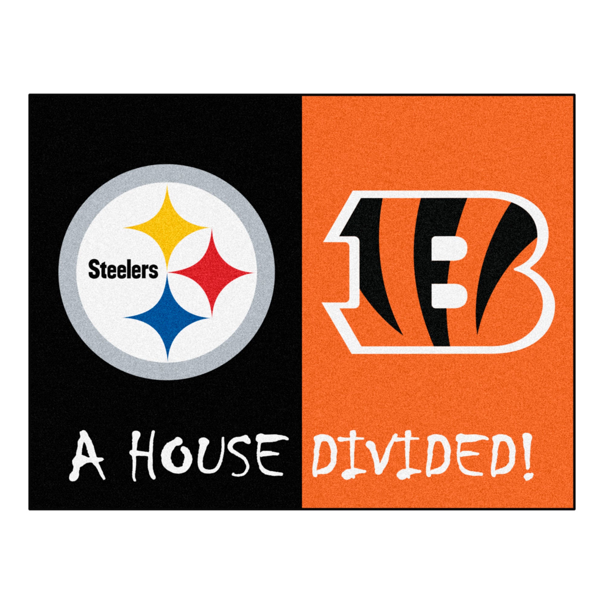 NFL House Divided - Steelers / Bengals House Divided Mat