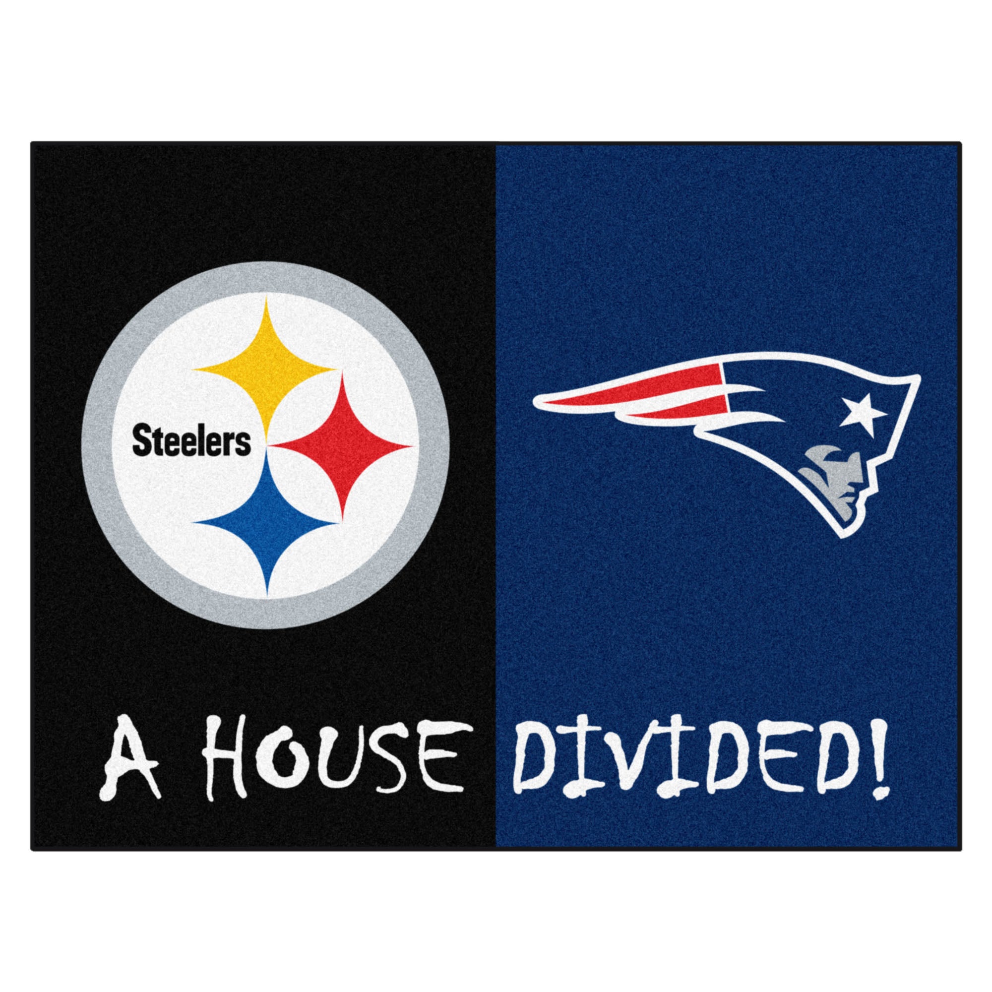 NFL House Divided - Steelers / Patriots House Divided Mat