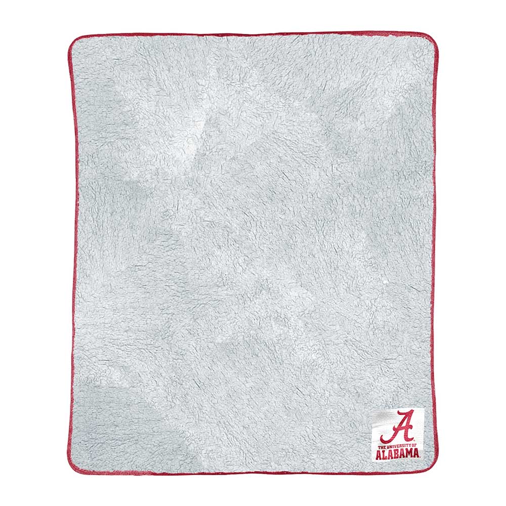 Alabama Crimson Tide Patch Two-Tone Sherpa Throw Blanket