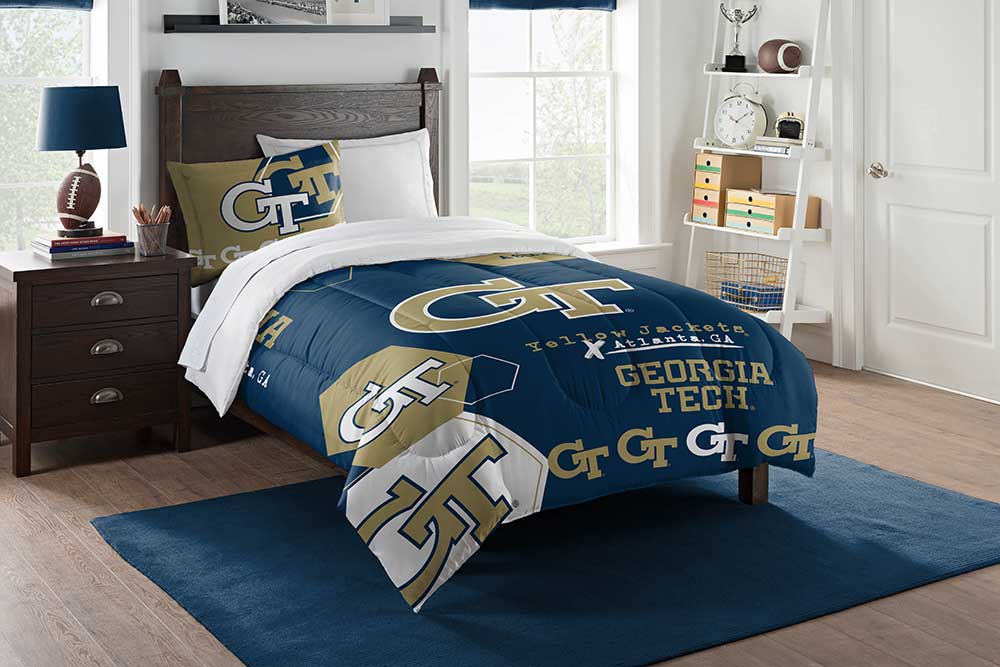 Georgia Tech Yellow Jackets Hexagon Twin Comforter & Sham Set