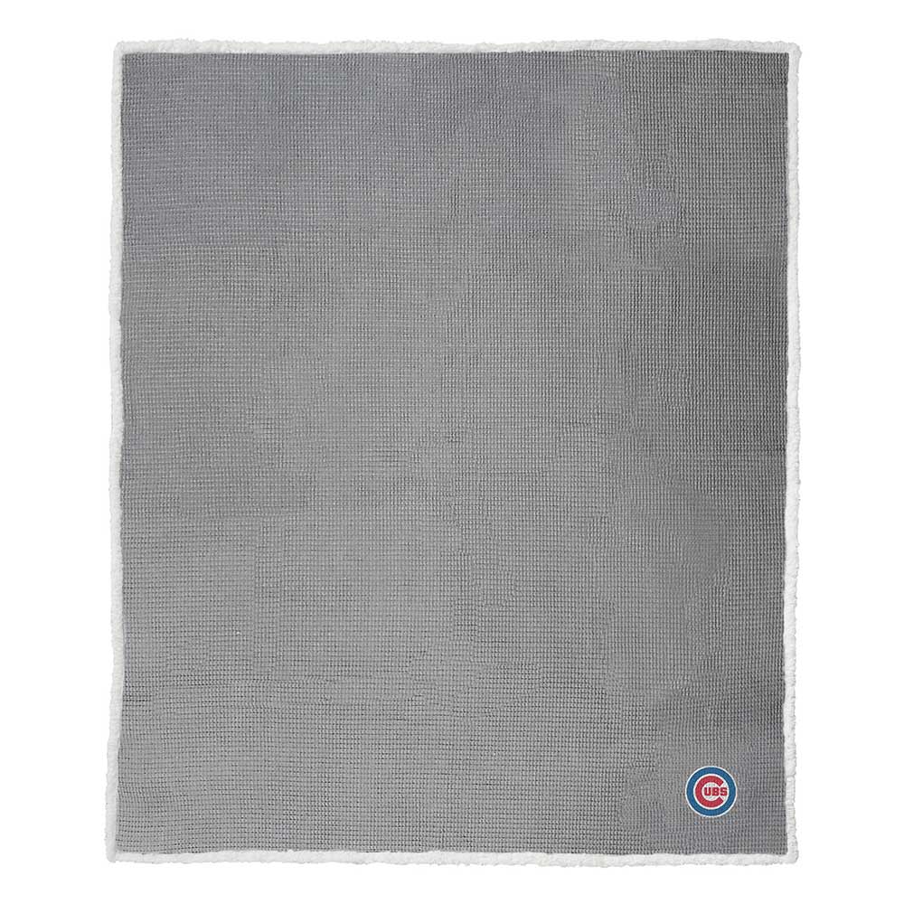 Chicago Cubs MLB Subtle Waffle Sherpa Throw Blanket