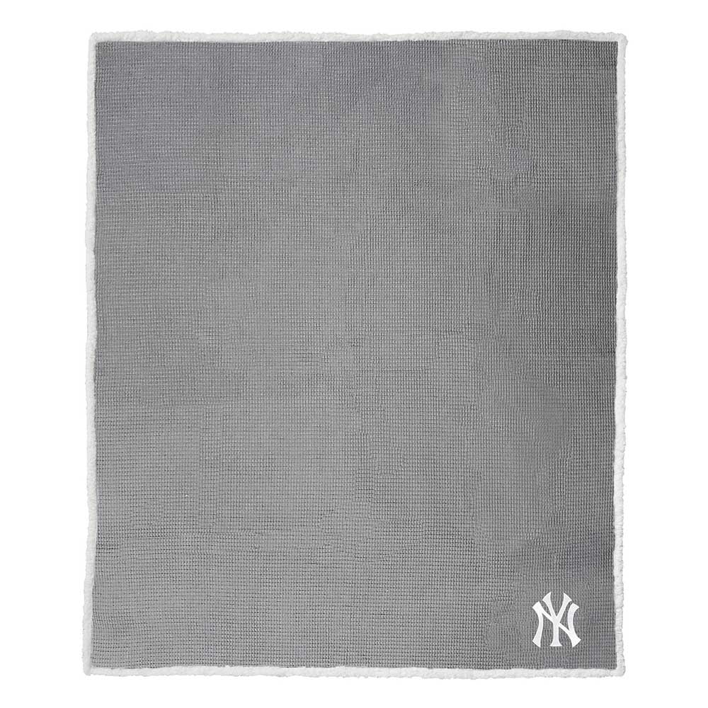 New York Yankees MLB Subtle Waffle Sherpa Throw Blanket