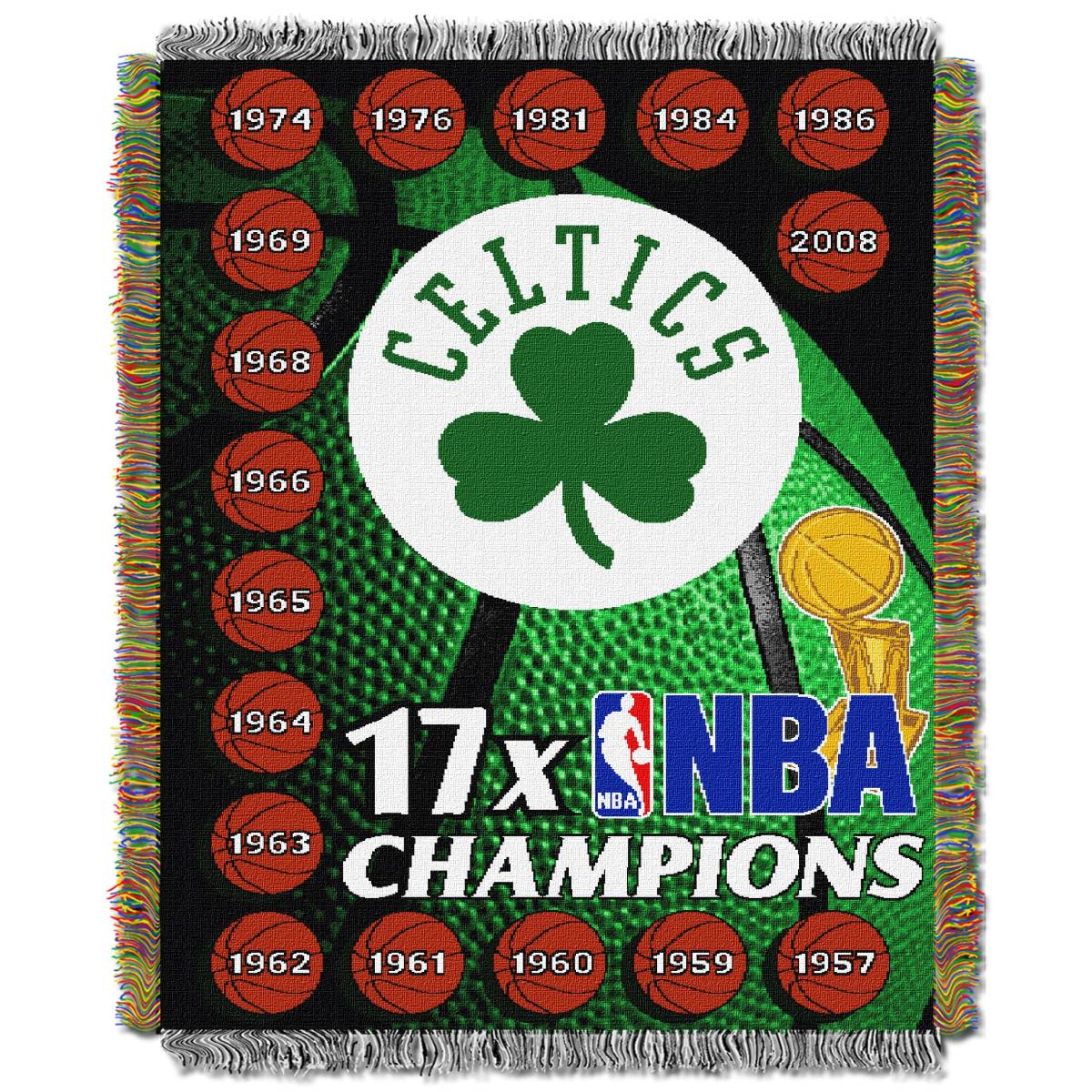 Boston Celtics NBA Commemorative Woven Tapestry Throw Blanket