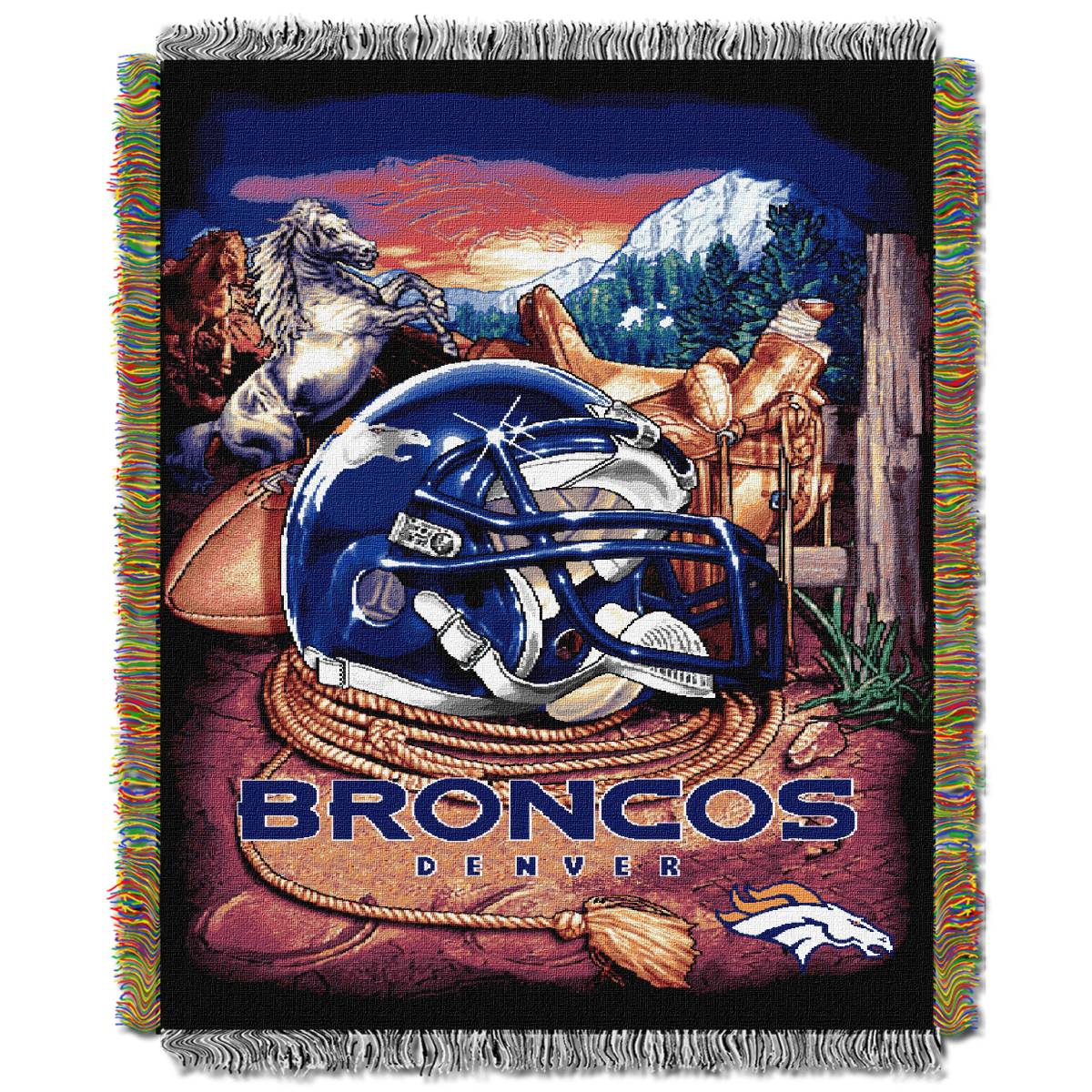 Denver Broncos NFL Home Field Advantage Woven Tapestry Throw Blanket